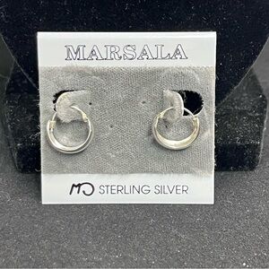 vintage marsala sterling silver hoop earrings on card everyday wear casual